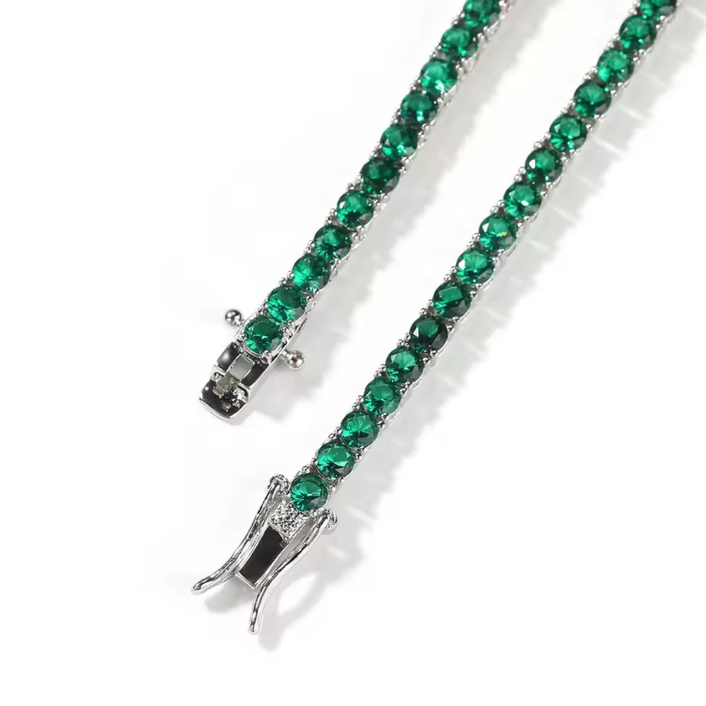 4MM Green Cubic Zirconia Tennis Chain Necklace (NWOT) - Picture 11 of 11